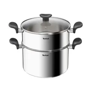 Tefal Couscoussier 3-en-1 en Inox 24 cm 6,7 L avec Panier Vapeur et Couvercle en Verre