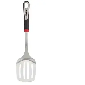 Tefal Spatule de Cuisine - Acier Inoxydable Angulaire - Pour Cuisson et Service - Noir/Argent