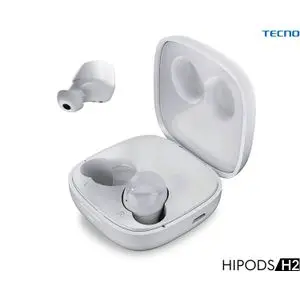 Tecno ecouteurs sans fil bluetooth Hipods H2 True (TWS-Blanc) avec son stéréo réel  IPX4