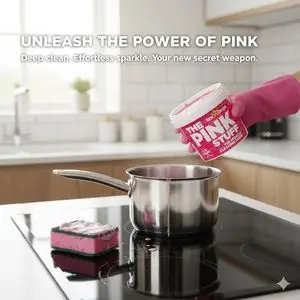 THE PINK STUFF Pâte Nettoyante Miracle 850 g – Nettoyant Polyvalent Ultra-Efficace pour Casseroles, Plaques, Éviers, Carrelage, Vitres, Barbecues, Meubles de Jardin, PVC, Cuivre – Formule Douce, Végane, Anti-Taches Tenaces, Usage Intérieur/Extérieur