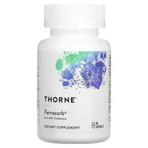 Thorne Research Ferrasorb, Fer avec cofacteurs, 60 capsules