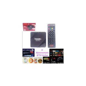 Tiger S96 Pro Smart TV BOX Android 14 – 2Go+16Go 2025 Dual Wifi 5Ghz 4K – Avec Carte Sup TV