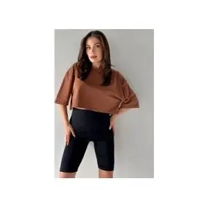 Trendyol Women's Oversize Black Crop T-shirt