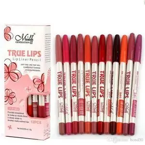 true lips Pack de 12 crayons à lèvres Avec 12 Couleurs, Best Lip Liners