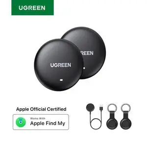 Ugreen Finder Mini 2 Pack-2  Compact Bluetooth tracker certified by Apple Find My (iOS only), wireless charging, 1-year battery life