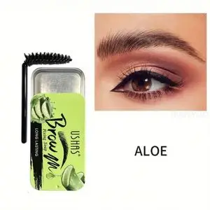 Ushas Gel pour Sourcil Naturel 10g ,Savon a Sourcils Imperméable 3D avec Brosse Aloe-Vera