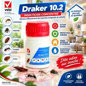 VEBI Insecticide Concentre Multi-Usages Traitement Nuisibles Flacon 50 ml