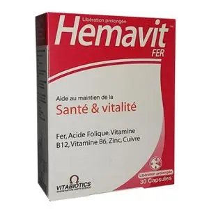 Vitabiotics Hemavit Fer Santé Et Vitalité - 30 Capsules