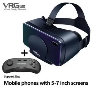 VR SHINECON Lunettes VR Pro avec Manette Bluetooth – Casque de Réalité Virtuelle 3D pour Smartphones 5 à 7 Pouces