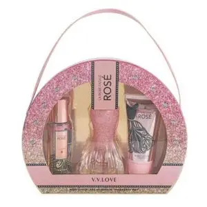 V.V.LOVE Coffret Cadeau La Robe Fatale Rosé (Eau de parfum 100ml + Brume corporelle 85ml + Lotion corporelle 75ml)