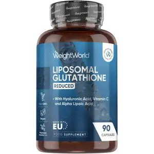 WeightWorld L-Glutathione Supplement 1000mg - 90 Capsules - with Vitamin C, Hyaluronic Acid &amp; Alpha Lipoic Acid - Non-GMO &amp; Vegan - Reduced Liposomal Glutathione Capsules for Men &amp; Women