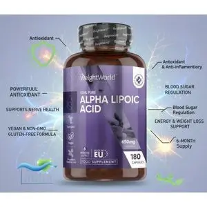 WeightWorld Capsules d'Acide Alpha Lipoïque 650 mg 180 Capsules