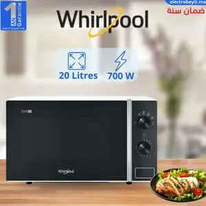 Whirlpool Micro-ondes - 700W - 20 litres - 6 niveaux de puissance - MWP101W