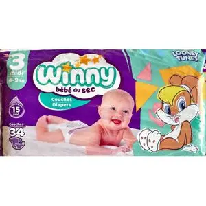 Winny Couches RP midi taille 3 34 Unités  (4-9 KG)