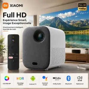 XIAOMI Vidéo projecteur Full HD 1080p Smart Android TV HDR10 Avec Dolby Audio et Bluetooth
