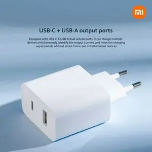 XIAOMI Mi 33W chargeur rapide EU Turbo  Original (Type-A + Type-C) (sans cable)