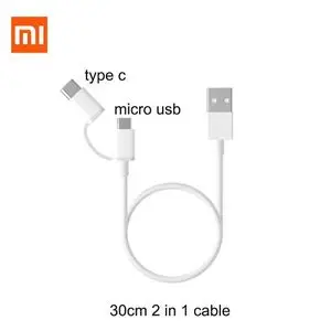 XIAOMI Mi 2-In-1 Usb Cable (Micro Usb To Type C) 30Cm (White)