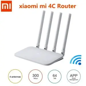 XIAOMI Routeur Puissant Points d'accès sans fil Mi 4C 2.4GHz/ 300Mbps / 4antennes