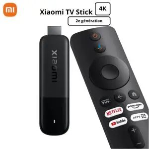 XIAOMI TV Stick 4K Ultra HD (2ème Génération) - Wi-Fi 6 - 2Go / 8Go - Google TV™ - Garantie 1 an