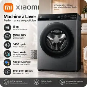 XIAOMI Mijia Front Load Washer 8kg – Machine à laver intelligente 1400 tr/min