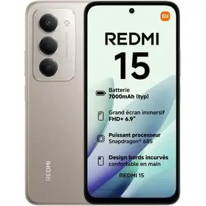 XIAOMI Redmi 15 NFC– 6.9" – NFC - 128 Go – 6 Go RAM (jusqu’à 16 Go) – Snapdragon 685 – 7000mAh-33W – 50MP – TITAN GRAY