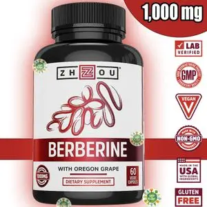 Zhou Nutrition Berberine with Oregon Grape, 1000 mg, 60 Veggie Capsules