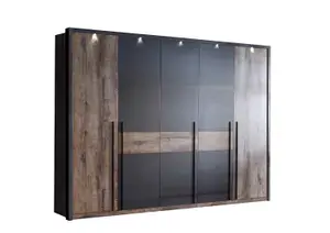 Armoire Bellevue Chêne Marron Et Noir