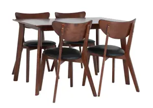 Set Table Avec 4 Chaises Stanford Bois massif - Marron