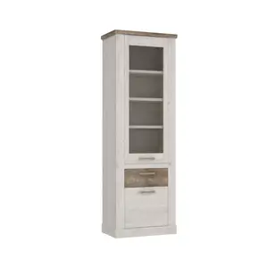 Vitrine Duro 2 Portes et 1 Tiroir – Chêne Beige