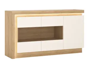 Buffet À Trois Portes Lyon - Blanc / Chêne