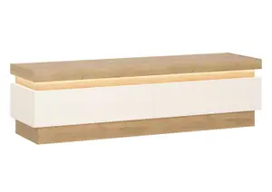 Meuble Tv Lyon Avec 2 Tiroirs - Chêne / Blanc