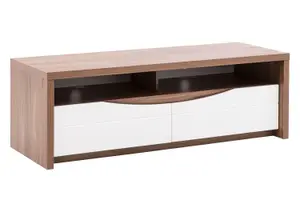 Meuble Tv Saint Tropez 2 Tiroirs Avec Led - Blanc