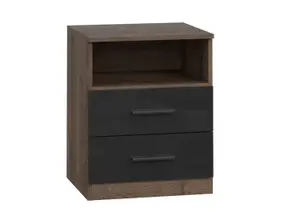 Table De Chevet Jawa - Oak / Noir Laqué