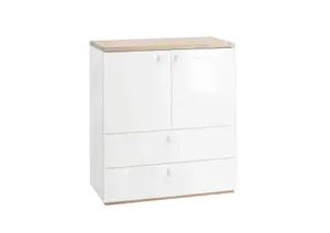 Commode Globo - Chêne / Blanc