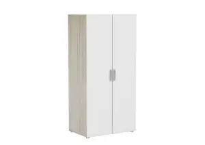 Armoire Nano 3 Étagères Et Penderie - Blanc / Chêne
