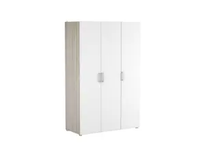 Armoire Nano 3 Portes + 1/2 Penderie Et 1/2 Lingère - Chêne / Blanc