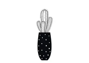 Stickers Cactus - Noir