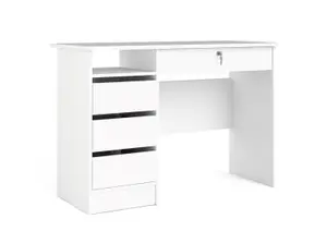 Bureau Function Plus + 3 Tiroirs Et 1Tiroir Avec Serrure -Blanc