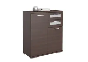 Commode Solido 2 Portes Et 2 Tiroirs - Wengé