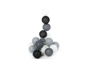 Guirlande Lumineuse À Led 10 Boules - Gris / Noir / Blanc