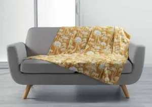 Plaid Flanelle Imprimée Equatoria Jungle 125X150Cm - Jaune