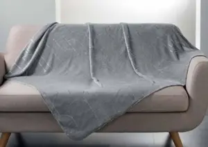 Plaid Imprimée Domea 125X150Cm - Gris / Argent