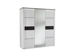 Armoire Vertigo Avec 3 Portes - Chêne Gris / Blanc