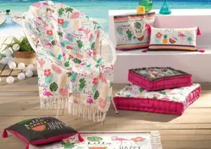 Serviette À Franges 100X200Cm Coton Imprimé Ibiza - Multicouleur