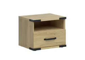Table De Chevet Lara Avec 1 Tiroir + 1 Niche - Chêne