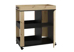 Chariot Avec Roues Home Bar - Oak / Noir