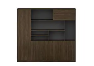 Élément De Rangement Bas Luxury - Chêne Foncé / Gris