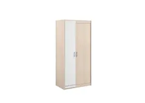 Armoire Charly 2 Portes Ouvrantes - Chêne / Blanc