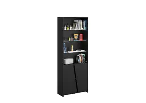 Bibliothèque Legend 3 Etagères Avec 2 Portes + Led - Noir