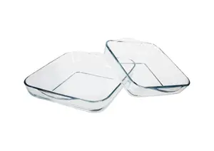 Set De 2 Plats À Four Carrés Borcam - Blanc